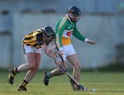 31 January 2010; James Keane, Offaly, in action against Eoin McGrath, Kilkenny. Walsh Cup Quarter-Final, Offaly v Kilkenny, O'Connor Park, Tullamore, Co. Offaly. Picture credit: Brian Lawless / SPORTSFILE *** Local Caption ***