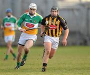 31 January 2010; Richie Hogan, Kilkenny, in action against Kevin Brady, Offaly. Walsh Cup Quarter-Final, Offaly v Kilkenny, O'Connor Park, Tullamore, Co. Offaly. Picture credit: Brian Lawless / SPORTSFILE *** Local Caption ***
