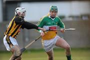 31 January 2010; Eanna Murphy, Offaly, in action against Michael Grace, Kilkenny. Walsh Cup Quarter-Final, Offaly v Kilkenny, O'Connor Park, Tullamore, Co. Offaly. Picture credit: Brian Lawless / SPORTSFILE *** Local Caption ***