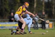 6 February 2010; Stephen Hiney, Dublin, in action against Lar Prendergast, Wexford. Walsh Cup Semi-Final, Wexford v Dublin, Pairc Ui Siochan, Gorey, Co. Wexford. Picture credit: Daire Brennan / SPORTSFILE