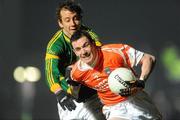 6 February 2010; Andy Mallon, Armagh, in action against Jamie Queeney, Meath. Allianz GAA Football National League, Division 2, Round 1, Meath v Armagh, Pairc Tailteann, Navan, Co. Meath. Picture credit: Pat Murphy / SPORTSFILE