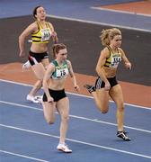 6 February 2010; Niamh Whelan, Ferrybank, 16, on her way to winning her Senior Women's 60m Semi-Final ahead of Ailis McSweeney, Leevale A.C., right, during the second day of the Woodie’s DIY Senior Indoor Championships. Odyssey Arena, Belfast, Co. Antrim. Picture credit: Stephen McCarthy / SPORTSFILE