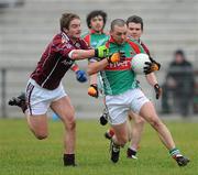 7 February 2010; Trevor Mortimer, Mayo, in action against Garry O'Donnell, Galway. Allianz GAA Football National League, Division 1, Round 1, Mayo v Galway. McHale Park, Castlebar, Co. Mayo. Picture credit: Ray Ryan / SPORTSFILE