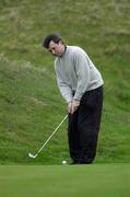 14 April 2001; Stuart Paul of Tandragee GC chips onto the 17th green during the West of Ireland Open Golf Championship at Sligo Golf Club in Rosses Point in Sligo. Photo by Brendan Moran/Sportsfile