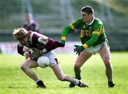 15 April 2001; Lorcan Colleran of Galway is tackled by Darragh Ó Sé of Kerry during the Allianz GAA National Football League Division 1A match between Galway and Kerry at Tuam Stadium in Tuam, Galway. Photo by Brendan Moran/Sportsfile