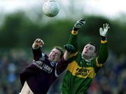 15 April 2001; William Kirby of Kerry contests a high ball with Michael Donnellan of Galway during the Allianz GAA National Football League Division 1A match between Galway and Kerry at Tuam Stadium in Tuam, Galway. Photo by Brendan Moran/Sportsfile