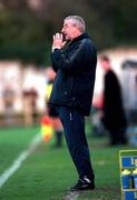 10 April 2001; Shelbourne manager Dermot Keely during the Eircom League Premier Division match between UCD and Shelbourne at Belfield in UCD, Dublin. Photo by Damien Eagers/Sportsfile