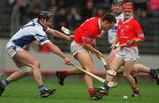 8 April 2001; Alan Browne of Cork in action against Seán Cullinane of Waterford during the Allianz GAA National Hurling League Division 1B Round 4 match between Cork and Waterford at Páirc Uí Chaoimh in Cork. Photo by David Maher/Sportsfile