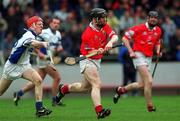 8 April 2001; Wayne Sherlock of Cork in action against John Mullane of Waterford during the Allianz GAA National Hurling League Division 1B Round 4 match between Cork and Waterford at Páirc Uí Chaoimh in Cork. Photo by David Maher/Sportsfile