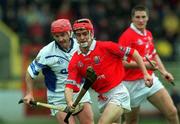 8 April 2001; Seánie McGrath of Cork in action against Stephen Frampton of Waterford during the Allianz GAA National Hurling League Division 1B Round 4 match between Cork and Waterford at Páirc Uí Chaoimh in Cork. Photo by David Maher/Sportsfile