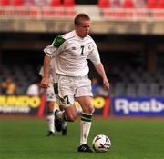 28 March 2001; Damien Duff of Republic of Ireland during the 2002 FIFA World Cup Qualifier match between Andorra and Republic of Ireland at the Nou Camp in Barcelona, Spain. Photo by David Maher/Sportsfile