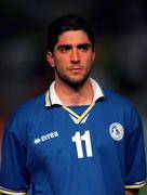 24 March 2001; Michael Constantinov of Cyprus before the 2002 FIFA World Cup Qualification Group 2 match between Cyprus and Republic of Ireland at GSP Stadium in Nicosia, Cyprus. Photo by Damien Eagers/Sportsfile