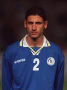 24 March 2001; Petros Konnafis of Cyprus before the 2002 FIFA World Cup Qualification Group 2 match between Cyprus and Republic of Ireland at GSP Stadium in Nicosia, Cyprus. Photo by Damien Eagers/Sportsfile