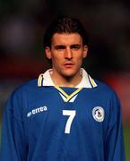 24 March 2001; Georgios Theodotov of Cyprus before the 2002 FIFA World Cup Qualification Group 2 match between Cyprus and Republic of Ireland at GSP Stadium in Nicosia, Cyprus. Photo by Damien Eagers/Sportsfile
