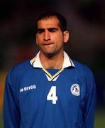 24 March 2001; Ioakim Ioakim of Cyprus before the 2002 FIFA World Cup Qualification Group 2 match between Cyprus and Republic of Ireland at GSP Stadium in Nicosia, Cyprus. Photo by Damien Eagers/Sportsfile