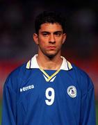 24 March 2001; Ioannis Okkas of Cyprus before the 2002 FIFA World Cup Qualification Group 2 match between Cyprus and Republic of Ireland at GSP Stadium in Nicosia, Cyprus. Photo by Damien Eagers/Sportsfile