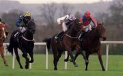 16 April 2001; Master Papa, with Stephen Craine up, 3rd from right, trails Marionnaud, second from right, with Kevin Manning up, and who was eventuallly second, and Landseer, with Mick Kinane up, who was eventually fourth, on his way to winning the Sugarloaf Maiden of £12,500, which was the first race in Ireland since Racing was suspended due to the Foot and Mouth at Leopardstown Racecourse in Dublin. Photo by Matt Browne/Sportsfile