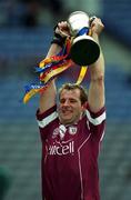 16 April 2001; Athenry captain Joe Rabbitte lifts the Tommy Moore Cup after the AIB All-Ireland Senior Club Hurling Championship Final match between Athenry and Graigue Ballycallan at Croke Park in Dublin. Photo by Ray McManus/Sportsfile