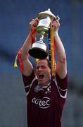 16 April 2001; Crossmolina captain Tom Nallen lifts the Andy Merrigan Cup after the AIB All-Ireland Senior Club Football Championship Final match between Crossmolina and Nemo Rangers at Croke Park in Dublin. Photo by Damien Eagers/Sportsfile