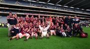 16 April 2001; The Crossmolina players and backroom staff celebrate after the AIB All-Ireland Senior Club Football Championship Final match between Crossmolina and Nemo Rangers at Croke Park in Dublin. Photo by Ray McManus/Sportsfile