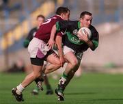 16 April 2001; Sean O'Brien of Nemo Rangers in action against Johnny Leonard of Crossmolina during the AIB All-Ireland Senior Club Football Championship Final match between Crossmolina and Nemo Rangers at Croke Park in Dublin. Photo by Damien Eagers/Sportsfile