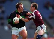 16 April 2001; Colin Corkery of Nemo Rangers in action against Tom Nallen of Crossmolina during the AIB All-Ireland Senior Club Football Championship Final match between Crossmolina and Nemo Rangers at Croke Park in Dublin. Photo by Ray McManus/Sportsfile