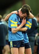 11 April 2001; Ciarán McManus of UCD dejected after the Sigerson Cup Final match between UCD and UUJ at Scotstown GAA in Monaghan. Photo by Damien Eagers/Sportsfile