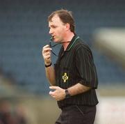 6 April 2001; Referee Dickie Murphy during the Fitzgibbon Cup Final match between UCD and UCC at Parnell Park in Dublin. Photo by Damien Eagers/Sportsfile