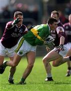 15 April 2001; Aodán Mac Gearailt of Kerry in action against Declan Meehan of Galway during the Allianz GAA National Football League Division 1A match between Galway and Kerry at Tuam Stadium in Tuam, Galway. Photo by Brendan Moran/Sportsfile