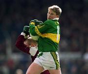 15 April 2001; Mike Frank Russell of Kerry in action against Michael Comer of Galway during the Allianz GAA National Football League Division 1A match between Galway and Kerry at Tuam Stadium in Tuam, Galway. Photo by Brendan Moran/Sportsfile