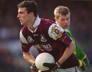 15 April 2001; Joe Bergin of Galway gets past Tomás Ó Sé of Galway during the Allianz GAA National Football League Division 1A match between Galway and Kerry at Tuam Stadium in Tuam, Galway. Photo by Brendan Moran/Sportsfile