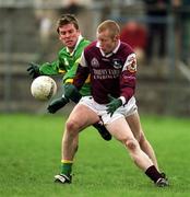 15 April 2001; Michael Comer of Galway in action against Dara Ó Cinnéide of Kerry during the Allianz GAA National Football League Division 1A match between Galway and Kerry at Tuam Stadium in Tuam, Galway. Photo by Brendan Moran/Sportsfile