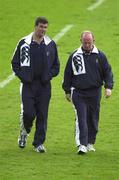 20 April 2001; Munster coach Declan Kidney, right, with team manager Jerry Holland during Munster Rugby squad training at the Stadium Lille Metropole in Lille, France. Photo by Matt Browne/Sportsfile