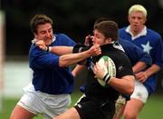21 April 2001; Peter McKenna of St Mary's College in action against Johnny Wells of Ballymena during the AIB All-Ireland League Division 1 match between St Mary's College and Ballymena at Templeville Road in Dublin. Photo by Ray Lohan/Sportsfile