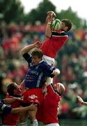 21 April 2001; Donncha O'Callaghan of Munster wins possession in the line-out against Mike James of Stade Francais during the Heineken European Cup Semi-Final match between Stade Francais and Munster at Stadium Lille Metropole in Lille, France. Photo by Brendan Moran/Sportsfile