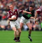 16 April 2001; Patrick McAndrew of Crossmolina holds off the challenge of Larry Kavanagh of Nemo Rangers during the AIB All-Ireland Senior Club Football Championship Final match between Crossmolina and Nemo Rangers at Croke Park in Dublin. Photo by Damien Eagers/Sportsfile