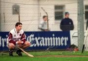 15 April 2001; Westmeath goalkeer Brian Conaty during the Leinster Senior Hurling Championship First Preliminary Round match between Carlow and Westmeath at Dr Cullen Park in Carlow. Photo by Aoife Rice/Sportsfile