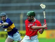 15 April 2001; Jerry O'Connor of Cork in action against Paul Kelly of Tipperary during the Allianz GAA National Hurling League Division 1B Round 5 match between Tipperary and Cork at Semple Stadium in Thurles, Tipperary. Photo by Damien Eagers/Sportsfile