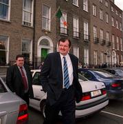 23 April 2001; Football Association of Ireland Chief Executive Bernard O'Byrne arrives for the FAI Board of Management meeting at the FAI Offices in Merrion Square, Dublin. Photo by Damien Eagers/Sportsfile