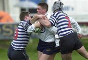 25 April 2001; Ronan O'Gara of Cork Constitution bursting through the Blackrock defence during the AIB League Division 1 match between Cork Constitution and Blackrock College at Temple Hill in Cork. Photo by Pat Murphy/Sportsfile