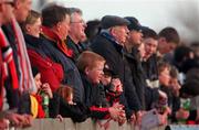 26 April 2001; Longford Town fans at the FAI Harp Lager Cup Semi-Final Replay match between Longford Town and Waterford Town at Flancare Park in Longford. Photo by Damien Eagers/Sportsfile