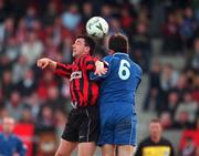 26 April 2001; Stephen Kelly of Longford Town in action against David Whittle of Waterford United during the FAI Harp Lager Cup Semi-Final Replay match between Longford Town and Waterford Town at Flancare Park in Longford. Photo by Damien Eagers/Sportsfile