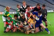 26 April 2001; Pupils from schools around Dublin at the launch in Croke Park of the Church and General Cumann na mBunscol Hurling Leagues. Photo by Ray McManus/Sportsfile
