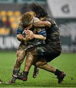 28 February 2016; James Tracy, Leinster, is tackled by Andrea De Marchi, Zebre. Guinness PRO12, Round 16, Zebre v Leinster, Stadio Sergio Lanfranchi, Parma, Italy. Picture credit: Seb Daly / SPORTSFILE