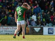 28 February 2016; A dejected Colm Boyle, Mayo, at the end of the game. Allianz Football League, Division 1, Round 3, Donegal v Mayo, MacCumhaill Park, Ballybofey, Co. Donegal. Picture credit: Oliver McVeigh / SPORTSFILE