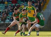 28 February 2016; Eoin McHugh, Donegal, in action against Conor Loftus, Mayo. Allianz Football League, Division 1, Round 3, Donegal v Mayo, MacCumhaill Park, Ballybofey, Co. Donegal. Picture credit: Oliver McVeigh / SPORTSFILE