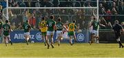 28 February 2016; Leo McLoone, Donegal, 18, scores his side's goal past Robert Hennelly, Mayo, in the second half. Allianz Football League, Division 1, Round 3, Donegal v Mayo, MacCumhaill Park, Ballybofey, Co. Donegal. Picture credit: Oliver McVeigh / SPORTSFILE