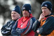 28 February 2016; Cork selector Eamonn Ryan, left, manager Peadar Healy, centre, and performance coach Conor McCarthy, right, look on during the game. Allianz Football League, Division 1, Round 3, Cork v Roscommon. Páirc Uí Rinn, Cork. Picture credit: Diarmuid Greene / SPORTSFILE