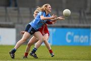 28 February 2016; Amy Connolly, Dublin, in action against Briege Corkery, Cork. Lidl Ladies Football National League, Division 1, Dublin v Cork, Parnell Park, Dublin. Picture credit: Ramsey Cardy / SPORTSFILE