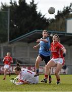 28 February 2016; Amy Ring, Dublin, in action against Marie Ambrose, Cork. Lidl Ladies Football National League, Division 1, Dublin v Cork, Parnell Park, Dublin. Picture credit: Ramsey Cardy / SPORTSFILE